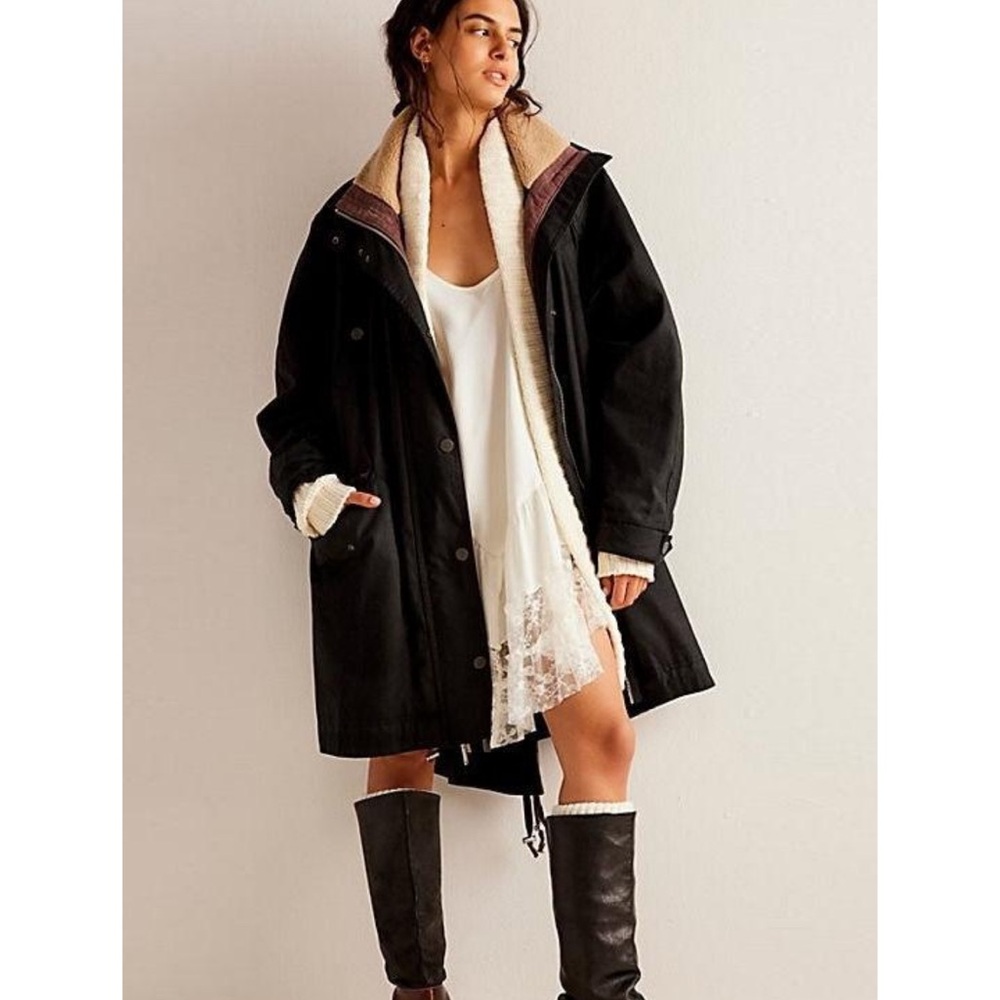 NWOT free people we the free black parka jacket